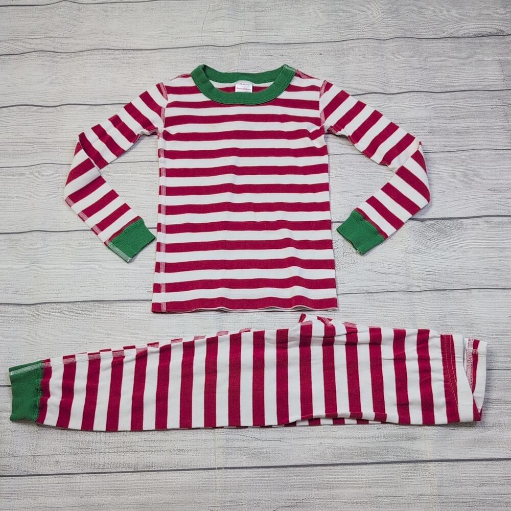 5 Hanna Andersson Red Stripe Long John Pajamas